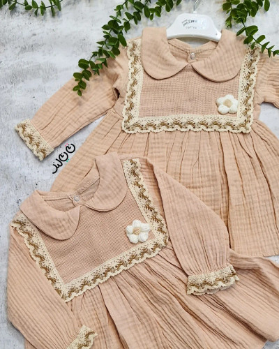 پیراهن نوزادی دخترانه سایز ۶ماه تا ۱۸ ماه